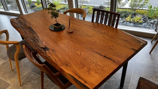 納品事例、屋久杉、一板テーブル、